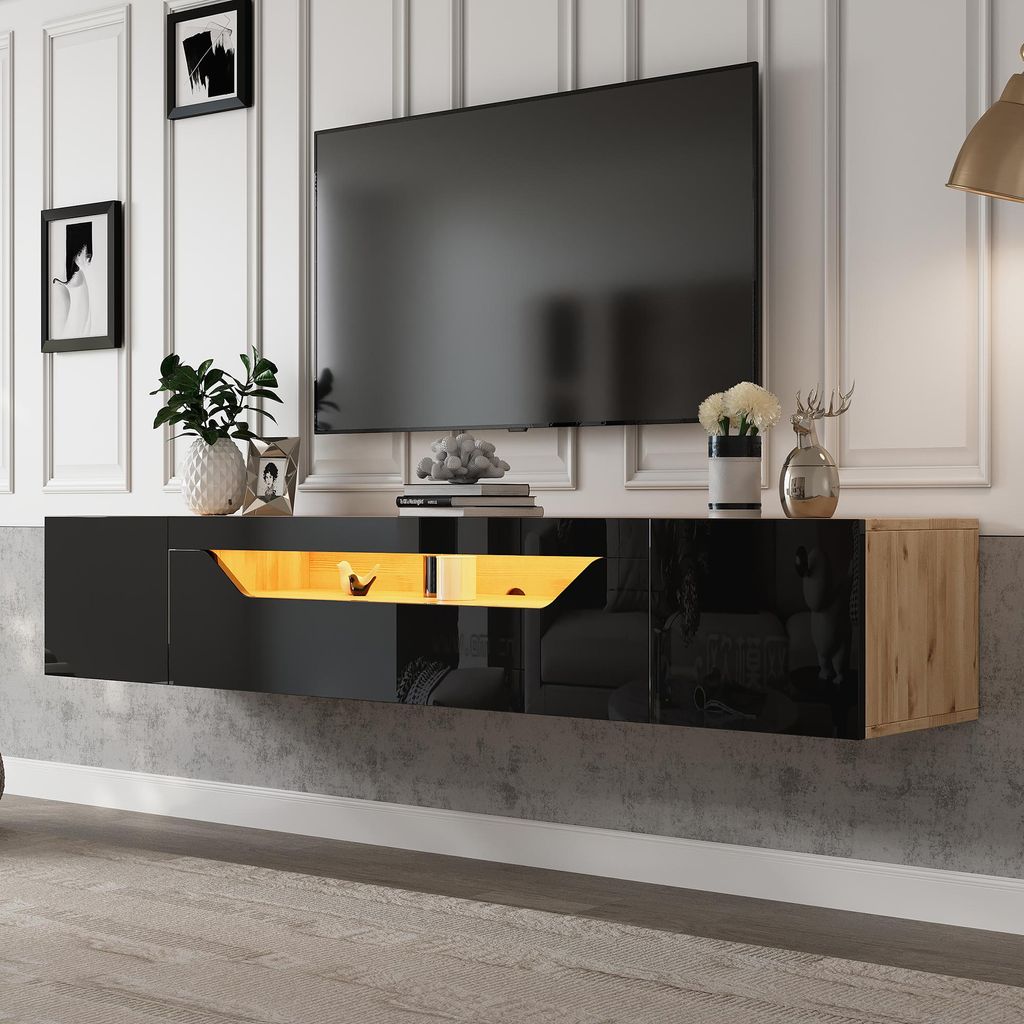 Sweiko 180x37x36cm Fernsehschrank mit 3 Staufächern Produktbild 