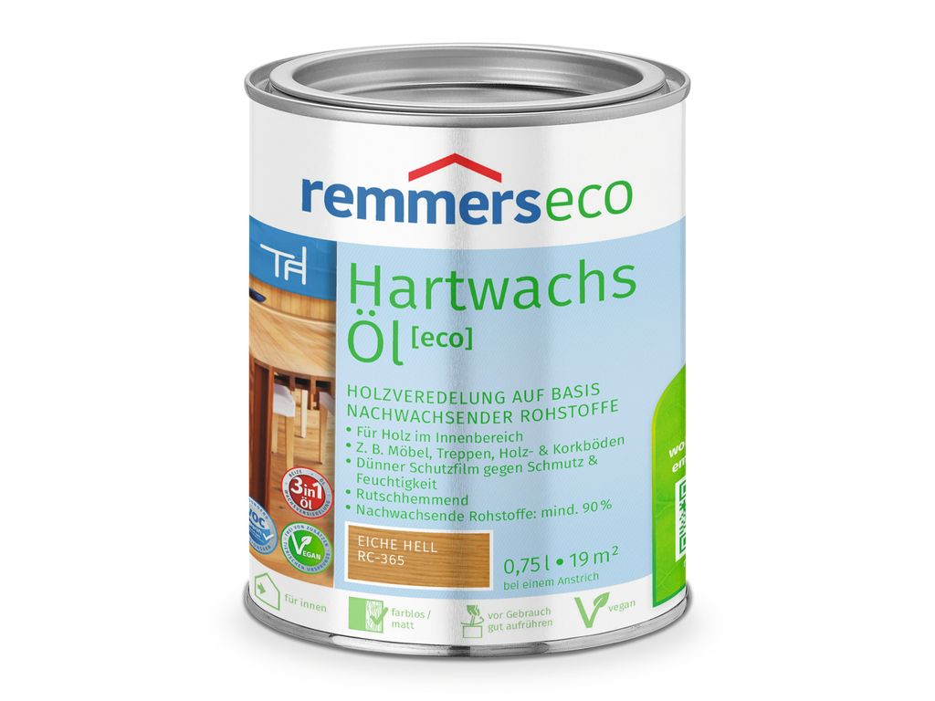 Remmers Hartwachs-Öl [eco] eiche hell (RC-365) 0,75 l, Produktbild 