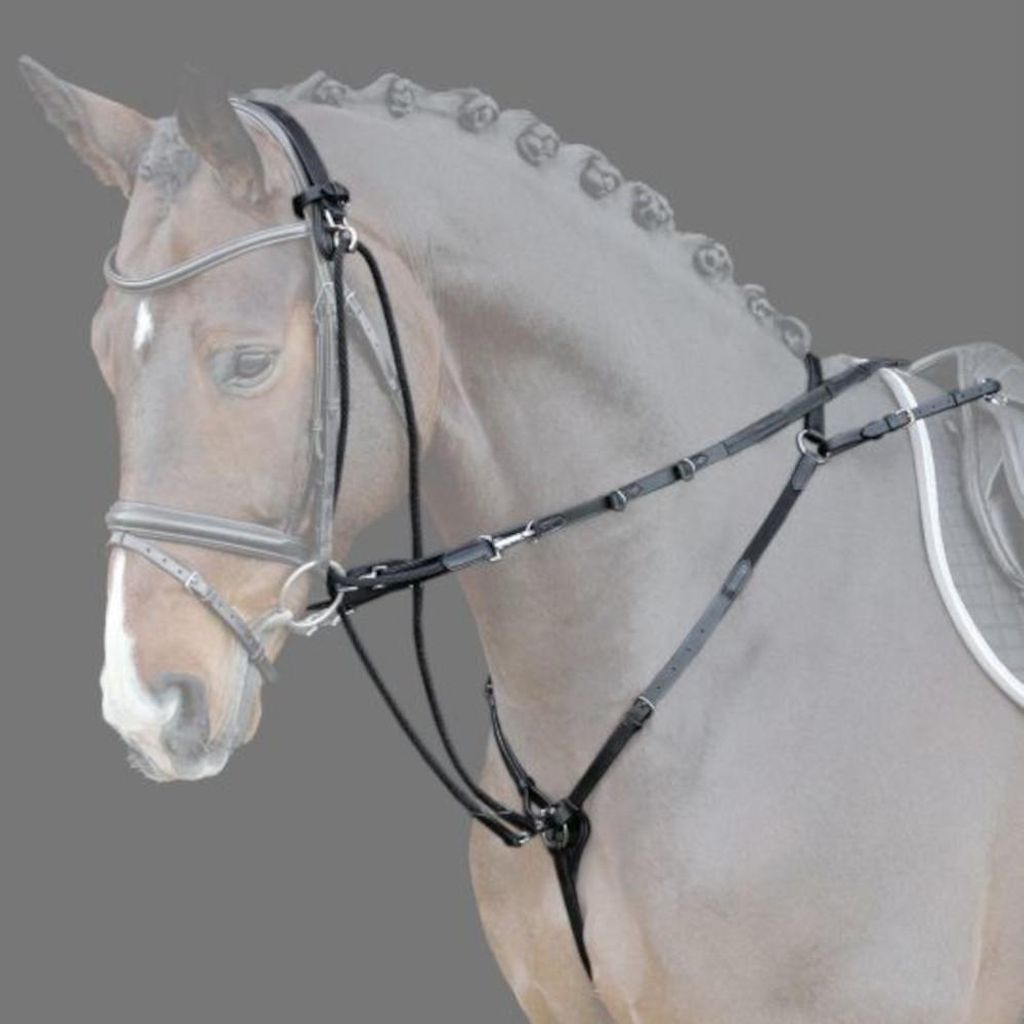 Schockemöhle Hilfszügel SP Cleveland Pro, Farbe:black/silver, Größe:WB