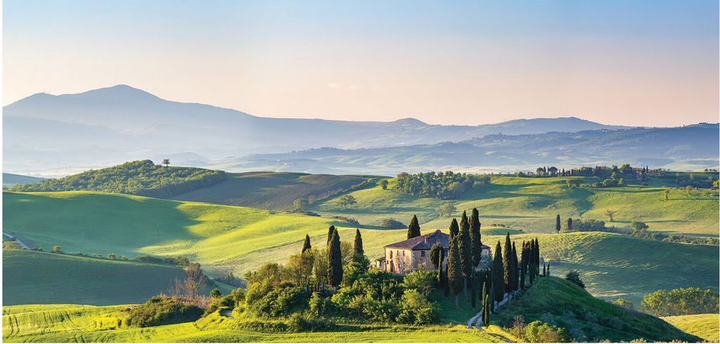 Wandbild XXL 115x55cm Leinwand Bild Italien Toskana Landschaft Deko Wanddeko