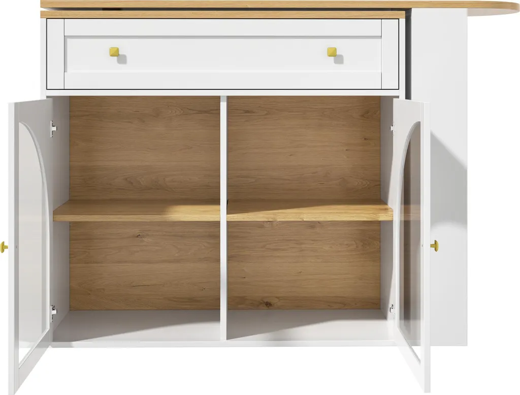 Table de bistrot modulable pour petit espace avec grand rangement blanc - 10