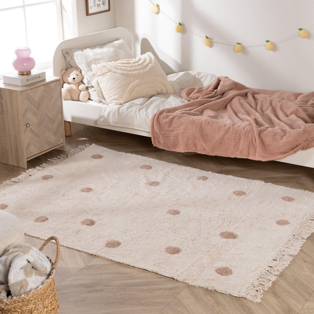Volero - Teppich Kinderzimmer - Lou Dots Taupe - 80x150cm - Kinderzimmer, Babyzimmer