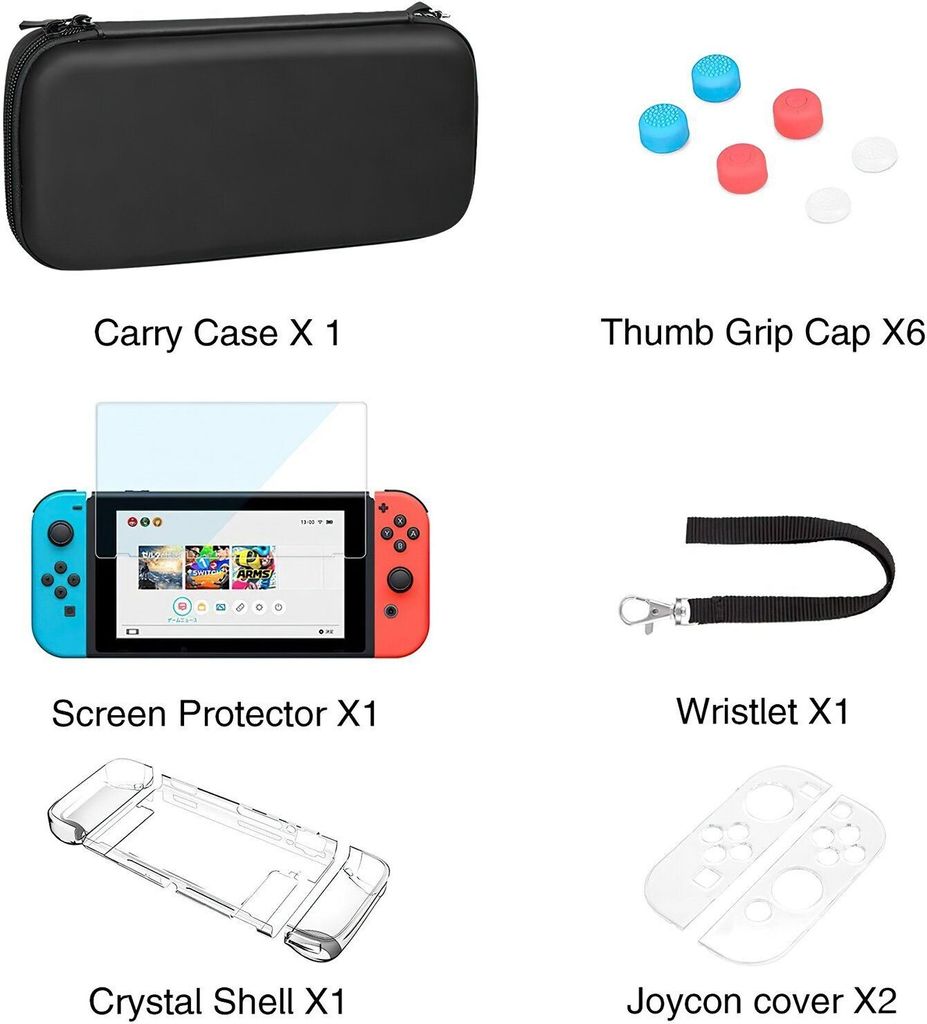 Switch-Controller, Spielekonsolen-Tasche, 9er-Set, Produktbild 7