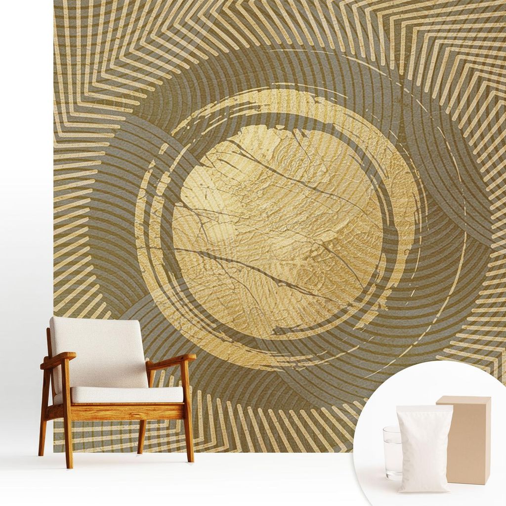 Fototapete - 250x250 cm - Tapete - Wandtapete - Wandbilder - Dekofolie - Tapete Folie - Wand - Dekoration - Wohnzimmer - Strahlende Linien
