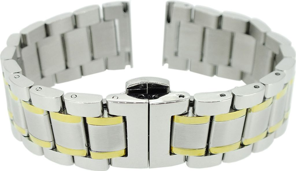 Minott > Uhrenarmband 20mm > Edelstahl bicolor matt / glänzend massiv