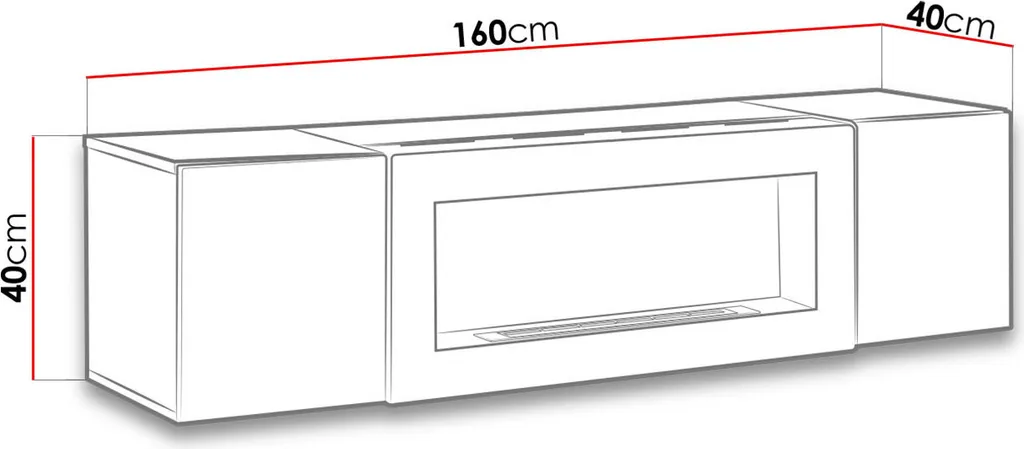 Commode FREYA Blanche avec Bio-cheminée Intégrée - Buffet Design Chic