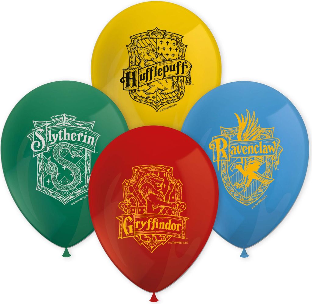 Harry Potter Hogwarts Houses Luftballon, 8 Stk. Produktbild 