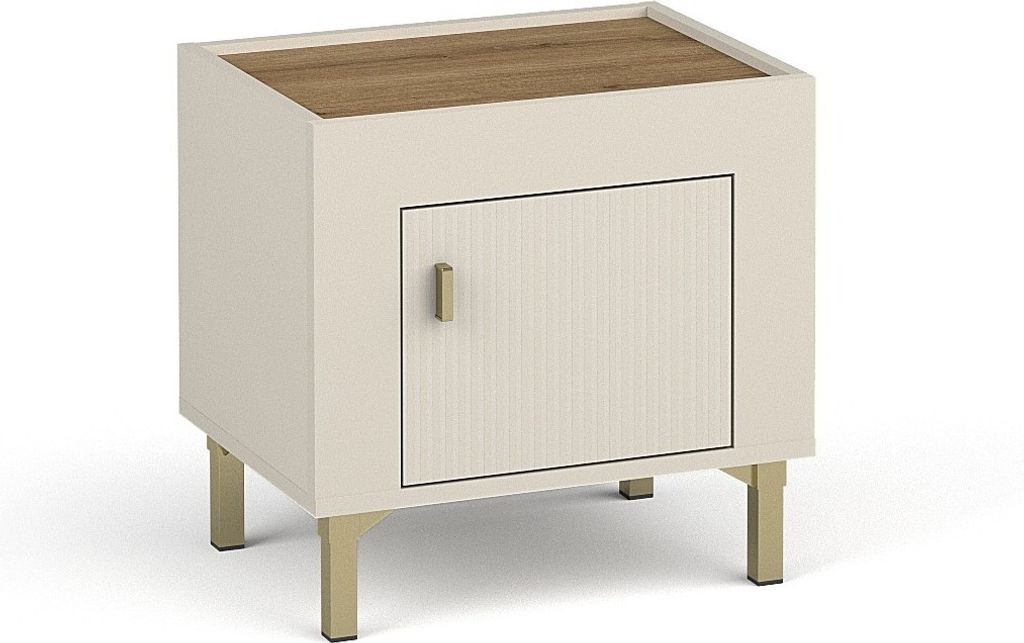 Nachtschrank Mossa Mo11 Nachttisch 48X47X36Cm 1 Türiger Nachtkästchen Cashmere