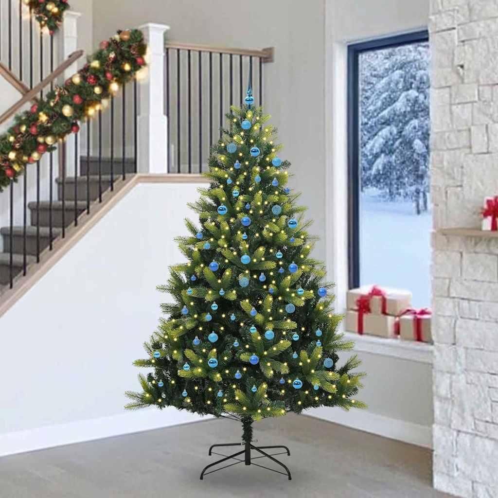 vidaXL Künstlicher Klapp-Weihnachtsbaum mit 300 LEDs Grün 240 cm