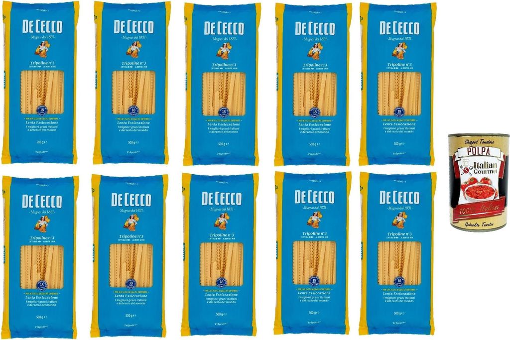 De Cecco Tripoline N°3, 100% Italienisch Pasta Nudeln 10x Produktbild 