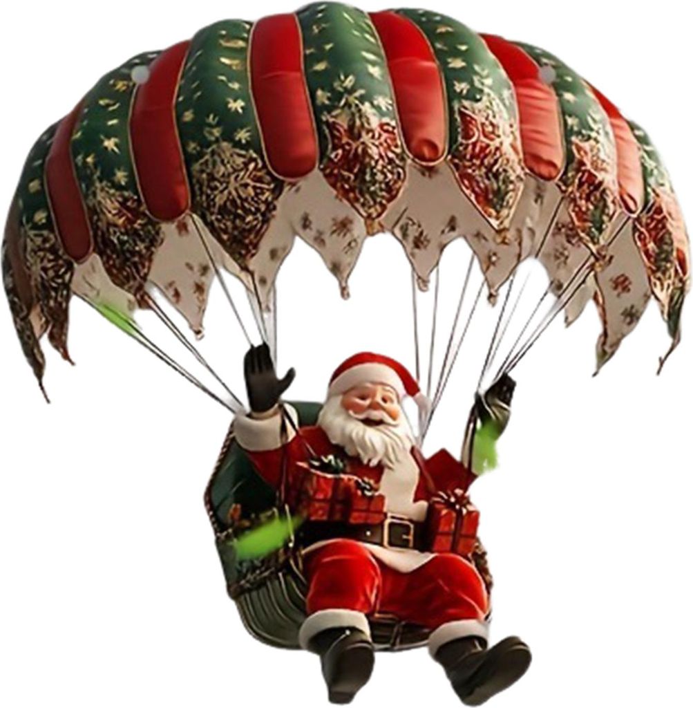 Weihnachtsbaumschmuck im Heißluftballon-Stil, 2D-Acryl, Weihnachtsmann auf einem Heißluftballon, zum Aufhängen am Weihnachtsbaum, Fenster oder a...