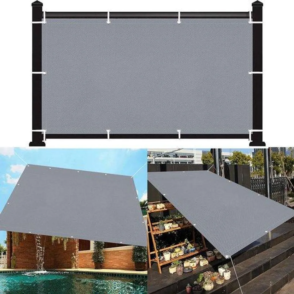 Ombrelle de balcon 1,4x5m grise - Protection soleil et vis-à-vis