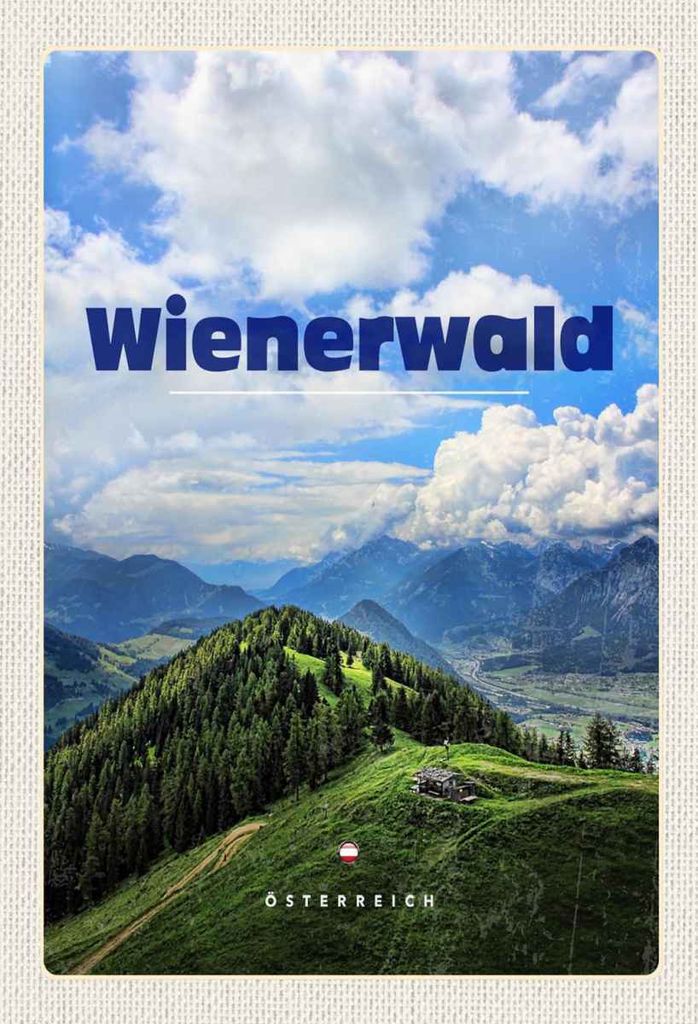 vianmo Holzschild 30x20 cm Wienerwald Österreich Wälder Natur Bildmotiv Reisemotiv Abenteuer Reisen