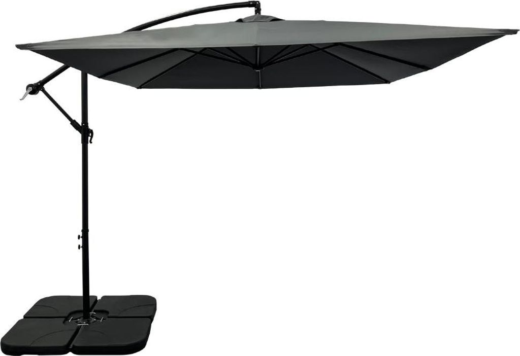 Ampelschirm Sorrento | Seitenmast-Sonnenschirm 2,5 x 2,5 m | Grau
