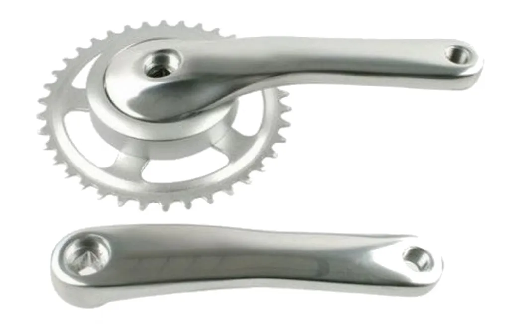 Pédalier mono plateau 38T Gazelle Linea en aluminium et acier gris