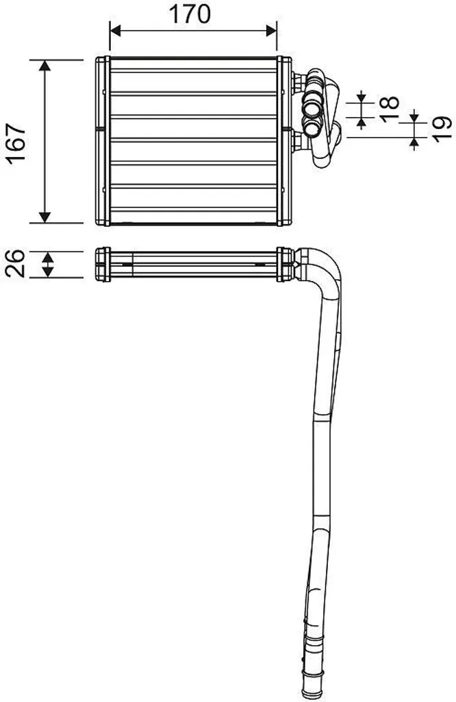 Radiateur de Chauffage Valeo 811510 OE 1573046 pour Ford Fiesta VI