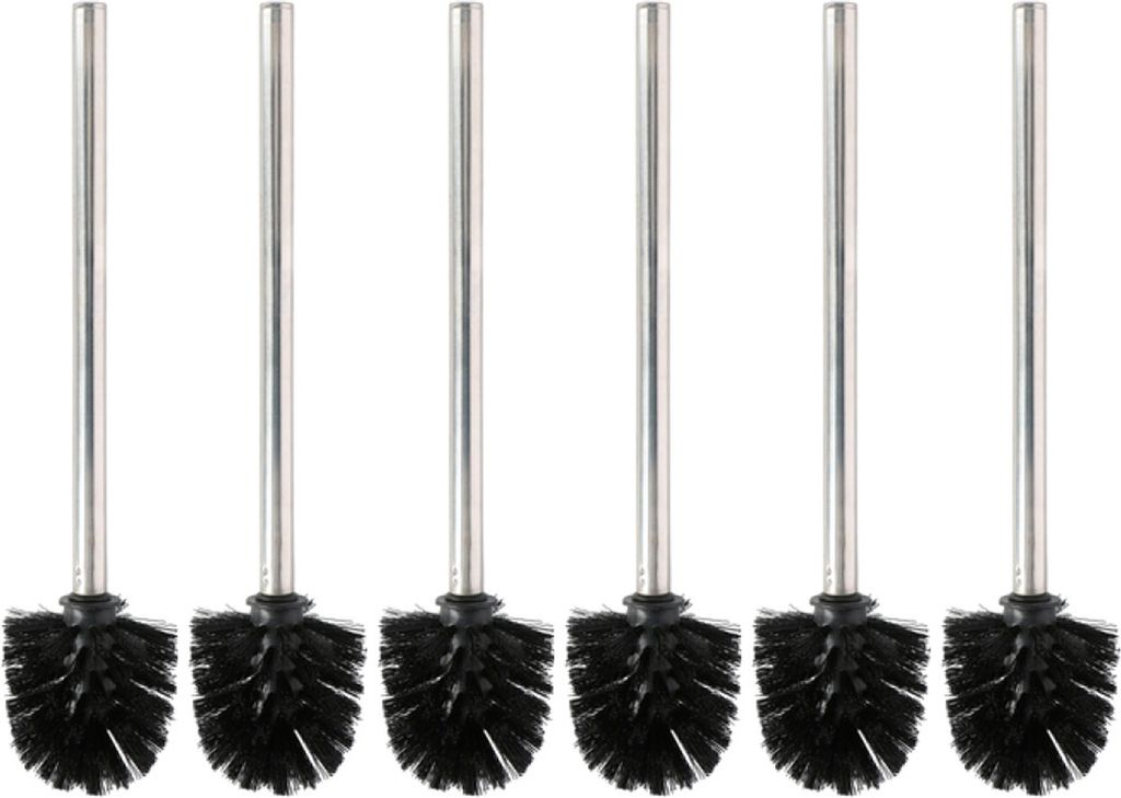 3/6er Set Toilettenbürste WC Bürste Edelstahloptik Stiel