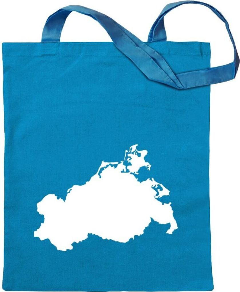 Kiwistar - Baumwolltasche - hellblau - Mecklenburg - Vorpommern - Tragetasche Stoffbeutel Umhängetasche Langer Henkel