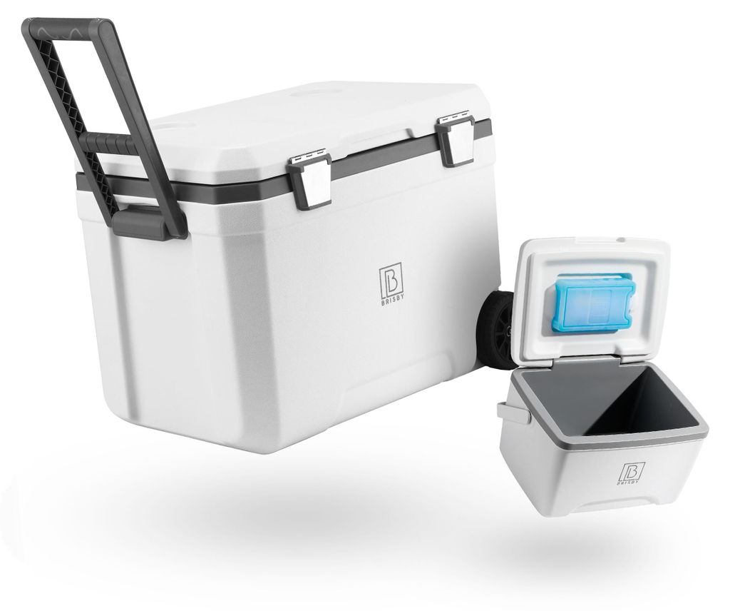 Brisby Kühlbox 45 l – Mobil – 4 Kühlelemente – Mobil – Weiß Produktbild 