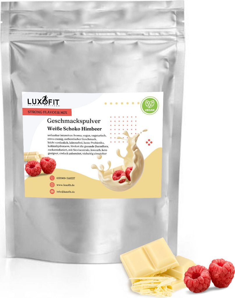 Weiße Schokolade Himbeere Geschmackspulver Mix Flavour 300 g