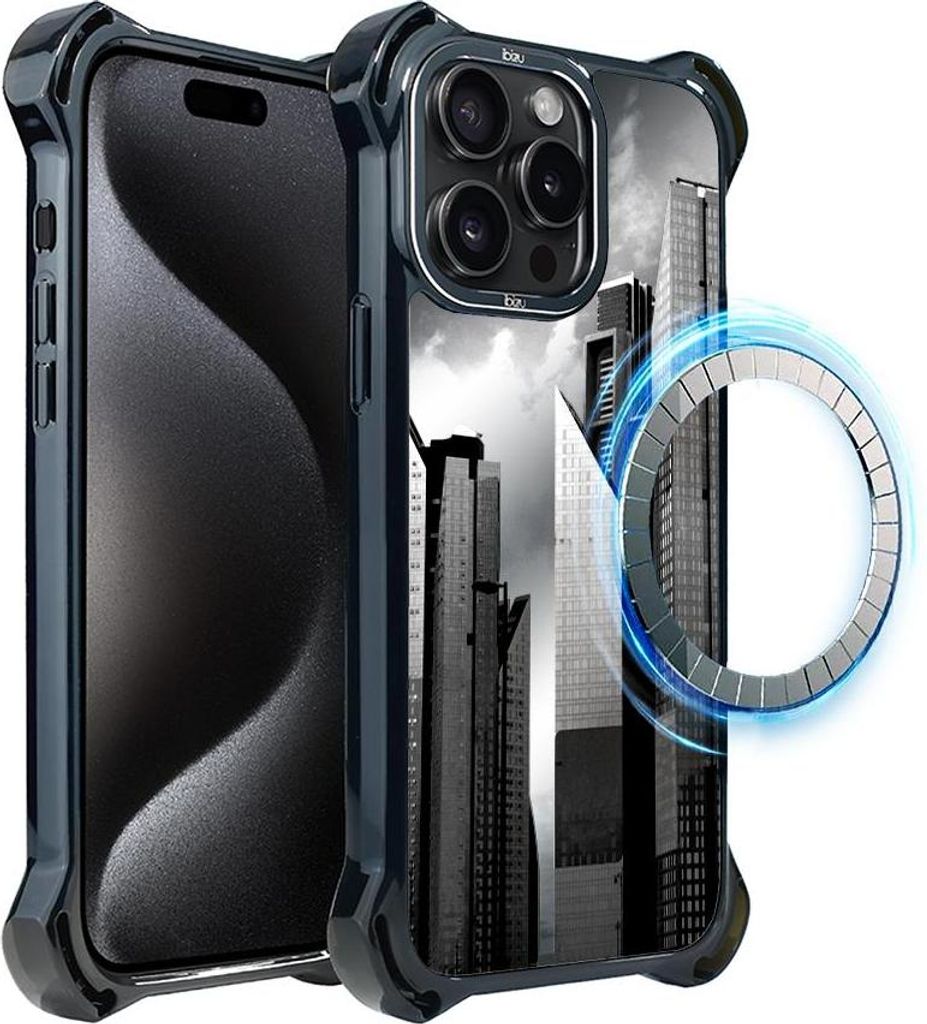 Hülle für iPhone 15 Pro Max IBIZU DropGuard Ultra mit MagSafe, Noir City, Manhattan