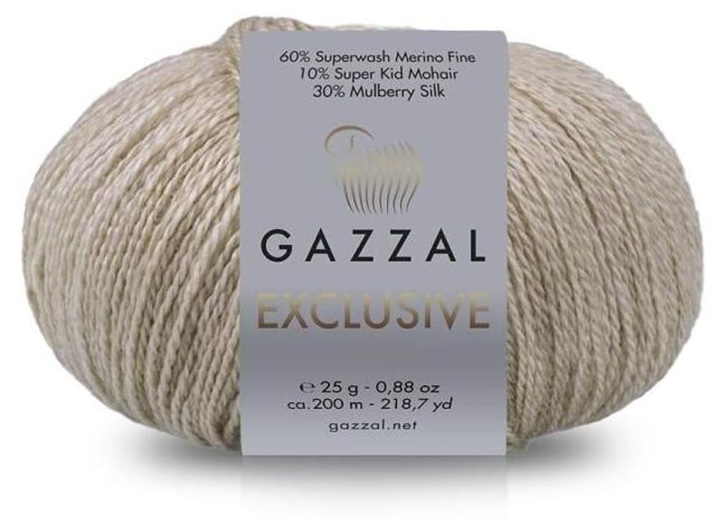 Gazzal Exclusive 9901 Wollgarn Wolle Seide Mohair 25 g 200 Produktbild 