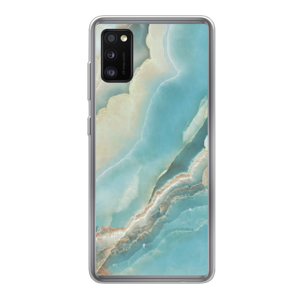 MuchoWow Handyhülle Schutzhülle Hülle für Samsung Galaxy A41 Naturstein - Mineralien - Chic Silikon Softcase Handy Hülle - Mobiltelefon