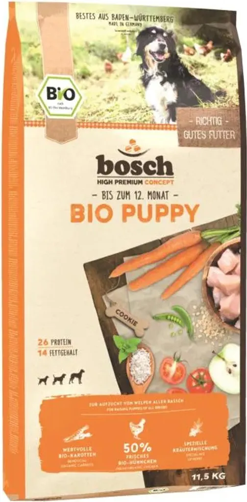 Bosch 11,5kg Bio Cucciolo Pollo & Carote | Cibo Etico e Sostenibile