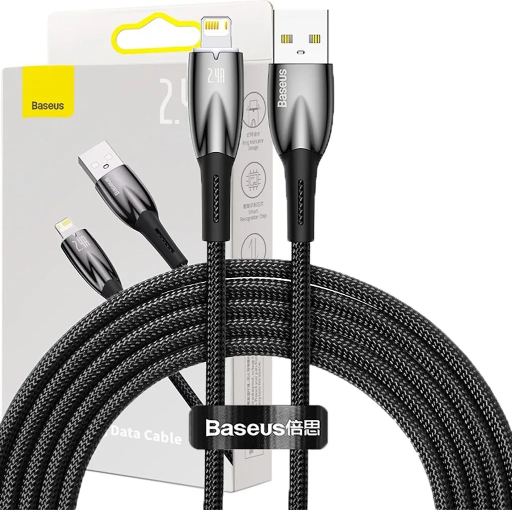 Baseus Glimmer Series Cavo Usb-A - Lightning 480Mb/S 2.4A 2M Nero