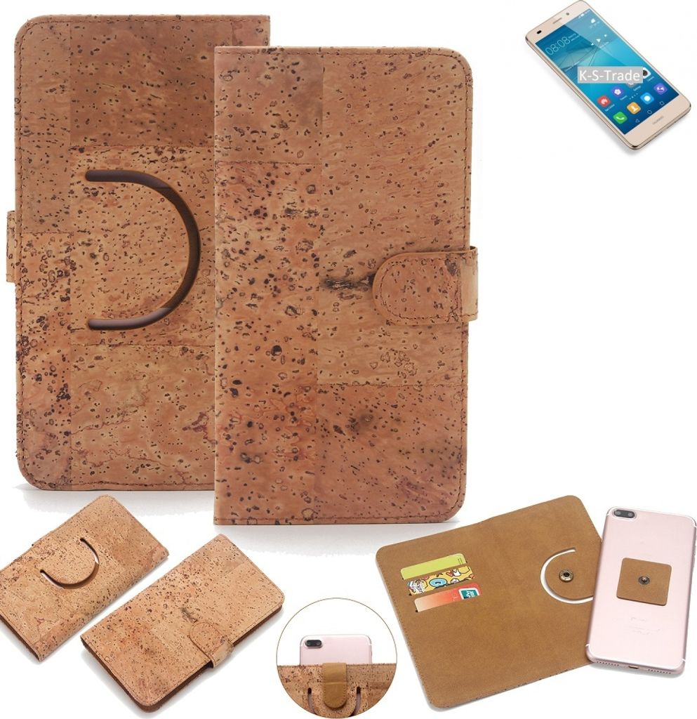 K-S-Trade Handy-Hülle Schutz-Hülle kompatibel mit Huawei GT3 Handyhülle Schutzhülle Korkhülle Kork-Hülle 1x