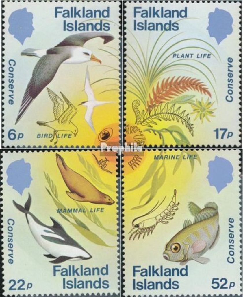 Briefmarken FalklanSteckanschlussln 1984 Mi 415-418 (kompl.Ausg.) postfrisch Naturschutz