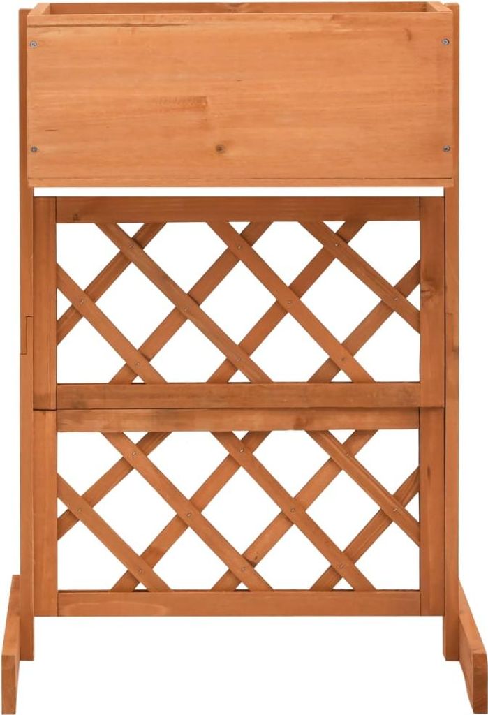 vidaXL Garten-Spalier mit Blumenkasten Orange 45x30x74 cm Tannenholz