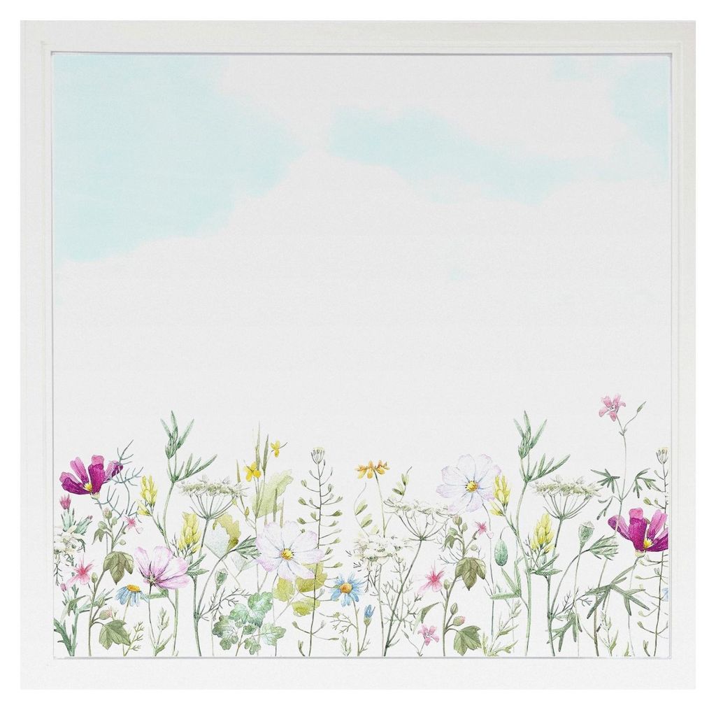 Blickdichte Fensterfolie für Sichtschutz, geeignet für Fenster, Glastüren, Küche, Badezimmer, Milchglasfolie Blumenwiese 100x57cm