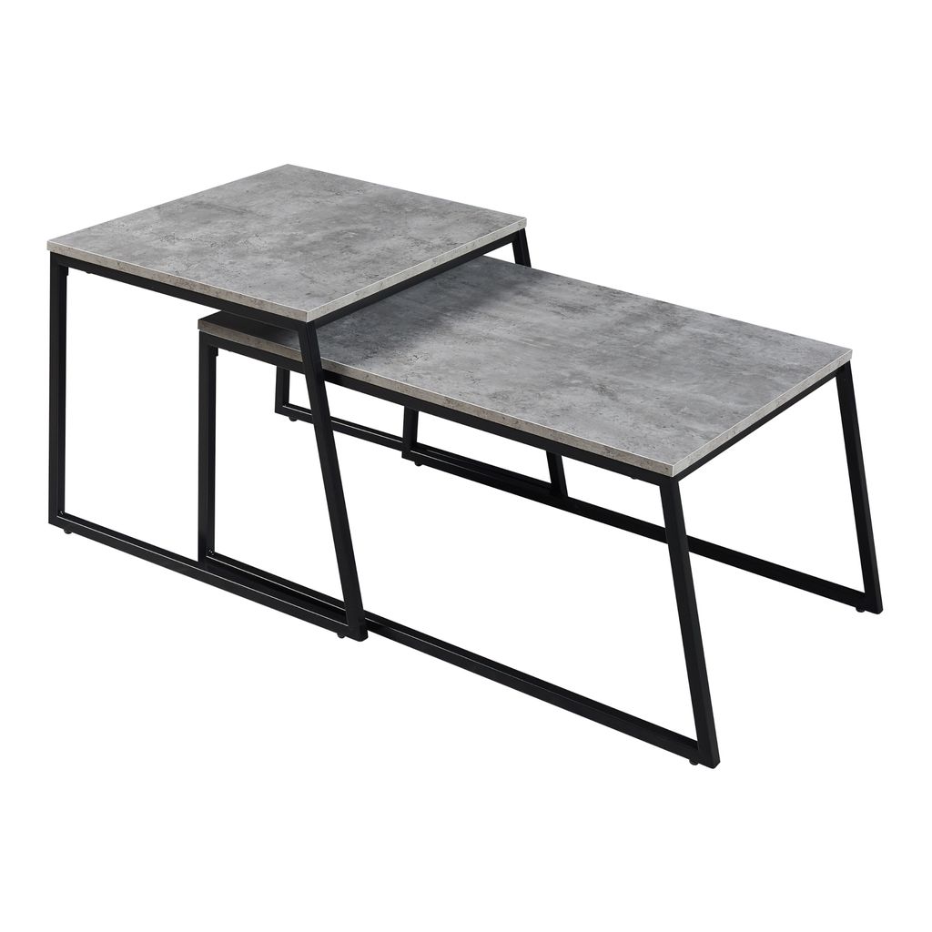 Satztisch 'Hyllestad' 2er Set Schwarz/Betonoptik Produktbild 
