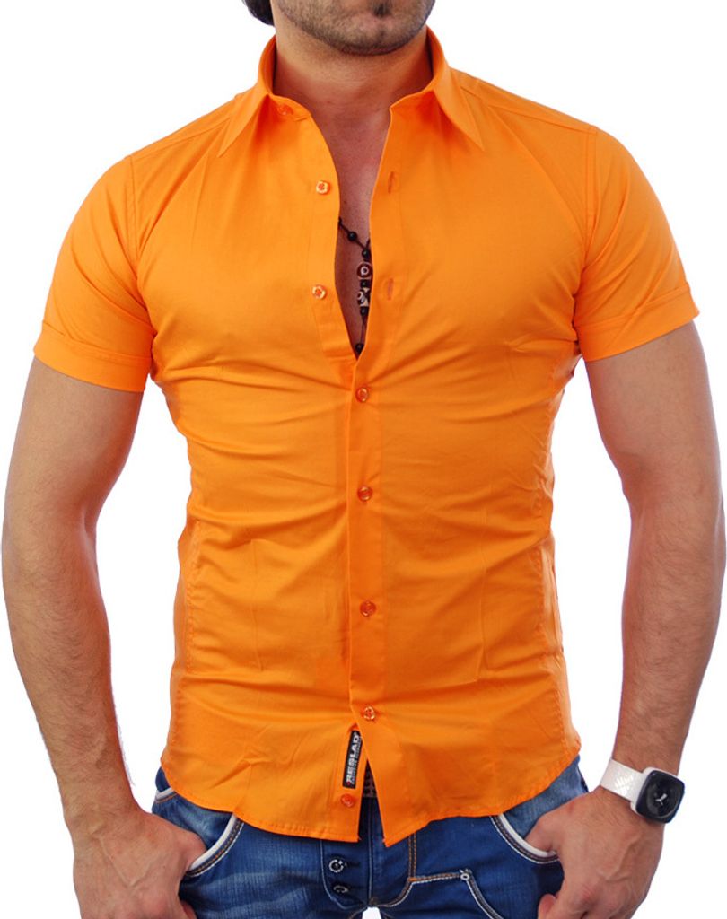 Reslad Herren Hemd Short Dayton RS-7020 Orange S Produktbild 