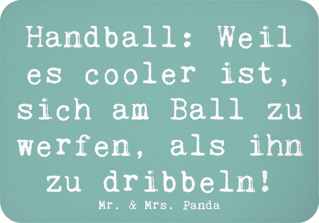 Mr. & Mrs. Panda Kühlschrankmagnet Handball Action - Meeresbrise - Geschenk, zettelhalter, Sport, haftmagnet, Teamgeist, Sportler, whiteboardmagne...