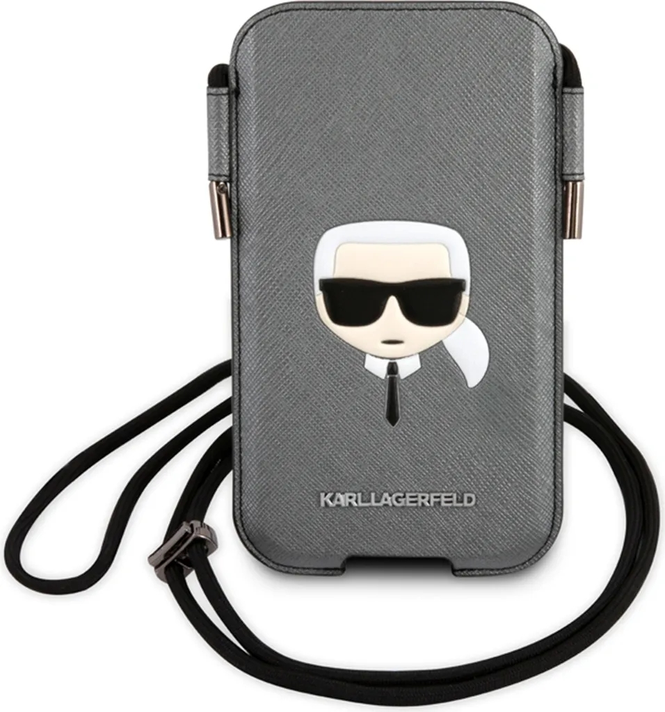 Housse de Protection avec Cordon Karl Lagerfeld Saffiano Gris 6.1"