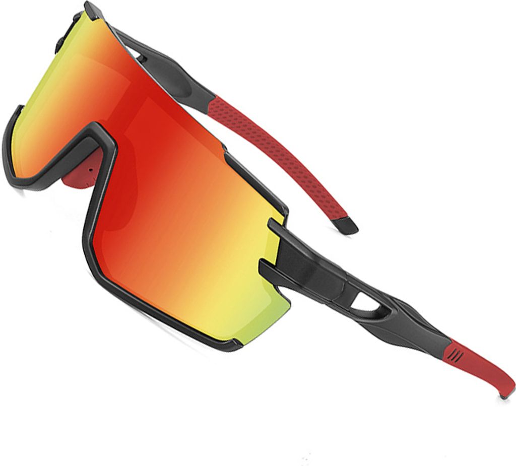 INF Sportliche Sonnenbrille - Sandweißer Rahmen Rot