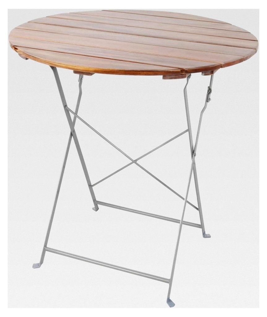 Runder Klapptisch aus Akazie und Stahl für den Garten Ø80cm