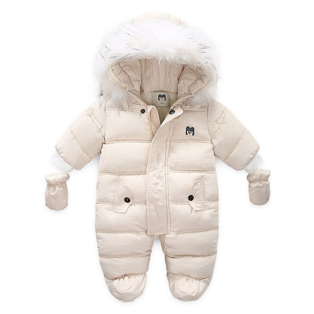 Flanell Schneeanzüge mit Füßen Baby-Strampler mit Kapuze Winter-Outfits für Jungen und Mädchen für 9-12 Monate 