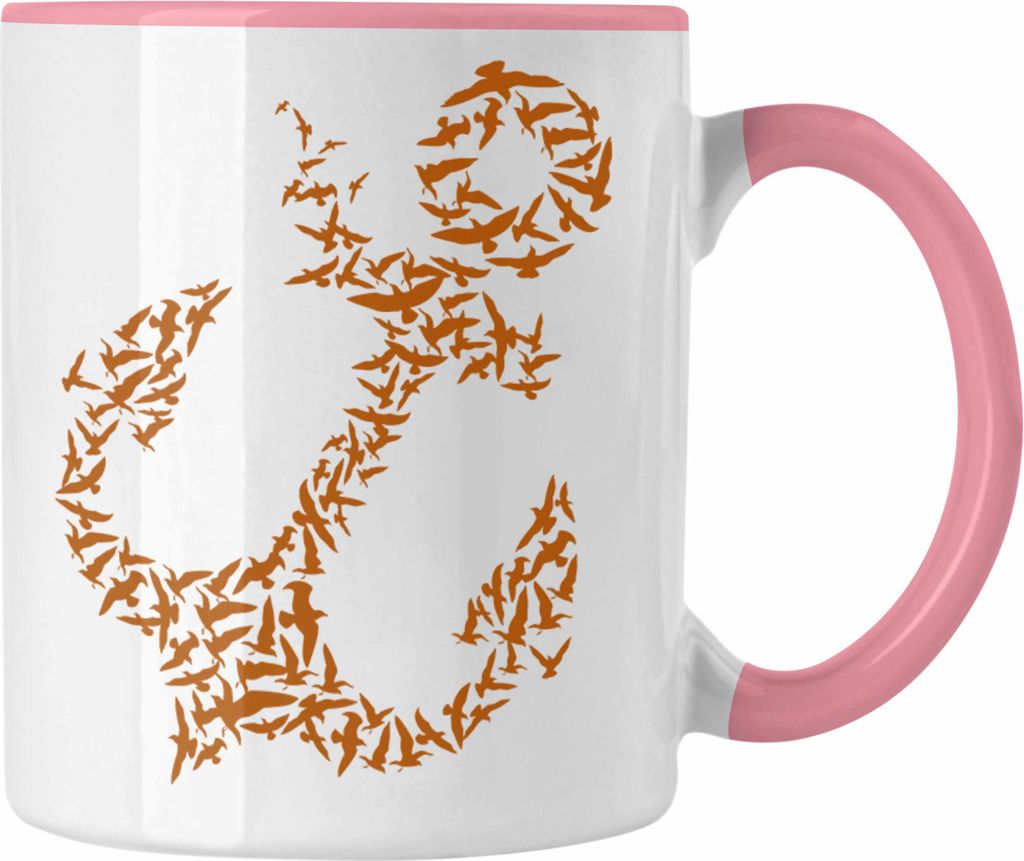 Trendation - Tasse für Segler Geschenke Männer Tasse Geschenkideen Zubehör Gadgeds Segeln Lustig Anker Grafik Kapitän (Rosa)