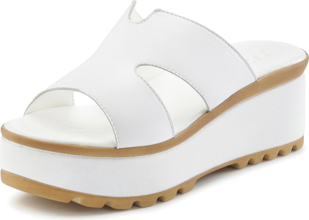 LASCANA Pantolette Sandale, Sommerschuh, Mule, offener Schuh, weiß Größe 39