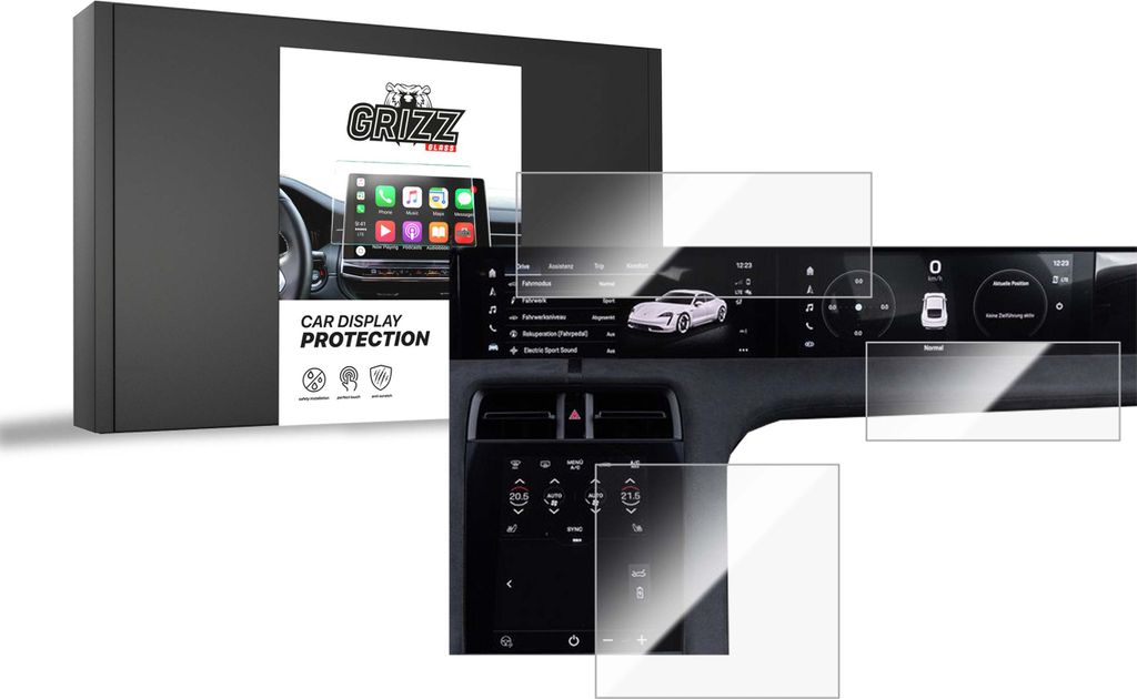 Keramische Autodisplayfolie 3in1 für Porsche Taycan (2019-2025), Grizz Protector