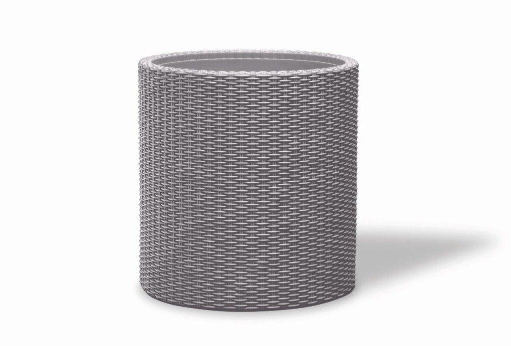 KETER Blumentopf Cylinder Planter M – Silver Grey – grau