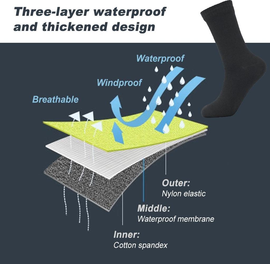 Wasserdichte Outdoor-Abenteuersocken für Erwachsene – atmungsaktiv, warm und ideal zum Skifahren, Wassersport, Wandern, Radfahren, Erkunden, Ber...
