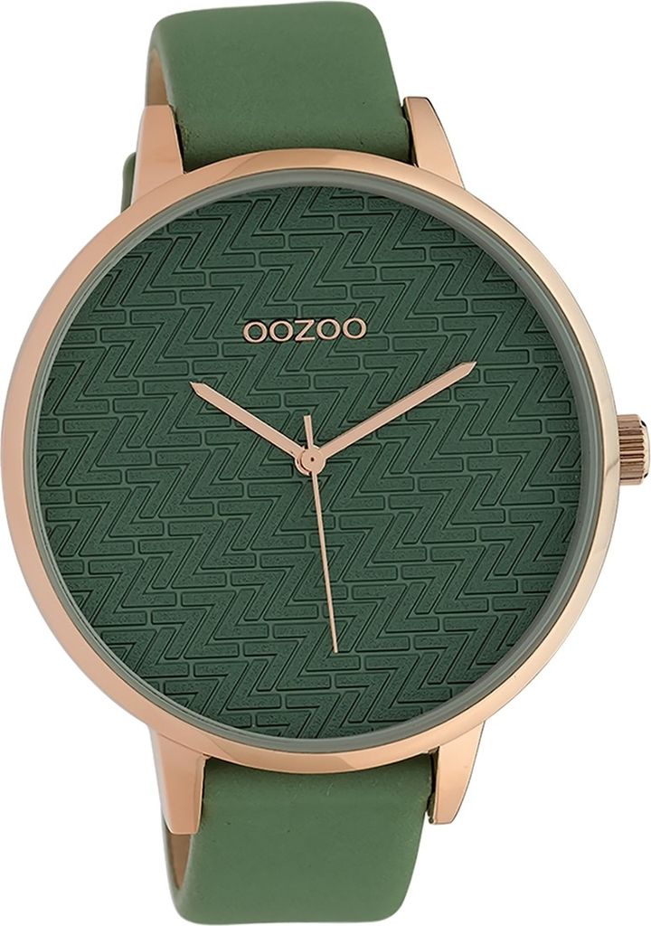 Oozoo Leder Damen Uhr Analog Quarzuhr Armband grün Timepieces D2UOC10407