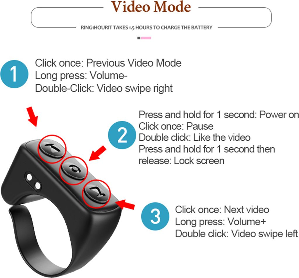 TikTok Scrolling Ring Kindle Page Turner Remote Photo Produktbild 15