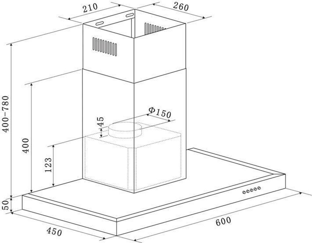 Klarstein Darya, nástenný digestor, EEK A, 60 cm, 310 m³/h Obrázok produktu 10