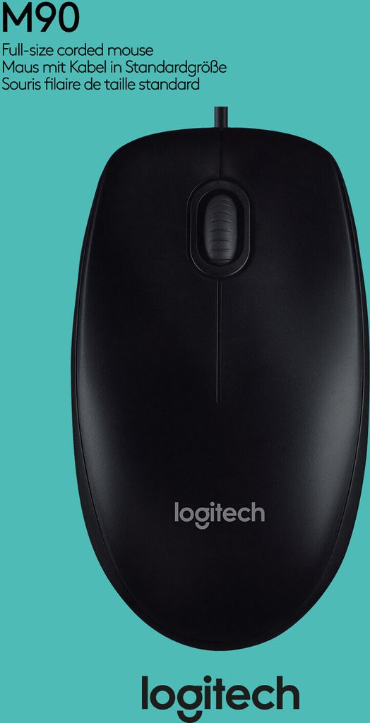Logitech LGT-M90, Beidhändig, Optisch, USB Typ-A, 1000 DPI, Produktbild 