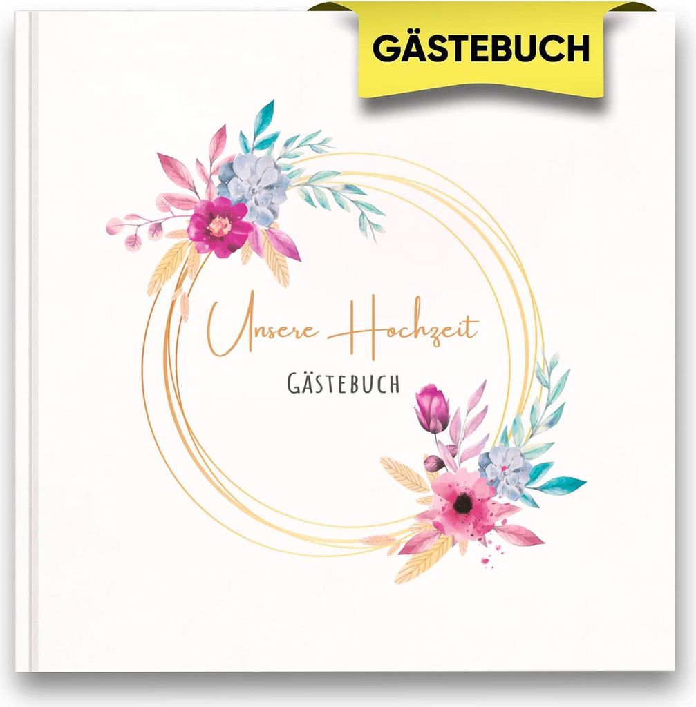 Hochzeitsbuch Gästebuch zur Hochzeit | Hochzeitsalbum - Hardcover | 21x21cm | 120 Seiten